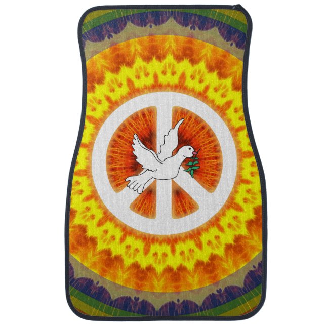 Psychedelic Peace Dove Car Mat (Front)