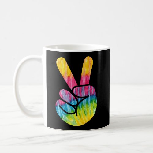 Psychedelic Peace Fingers Hand Sign Coffee Mug