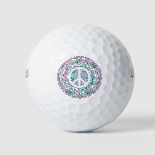 Psychedelic Peace Golf Balls