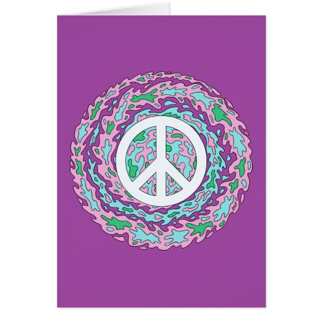 Psychedelic Peace Greeting Card (Front)