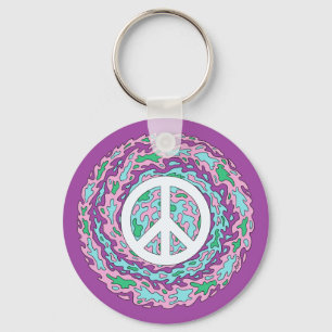 Psychedelic Peace Keychain