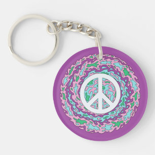 Psychedelic Peace Keychain