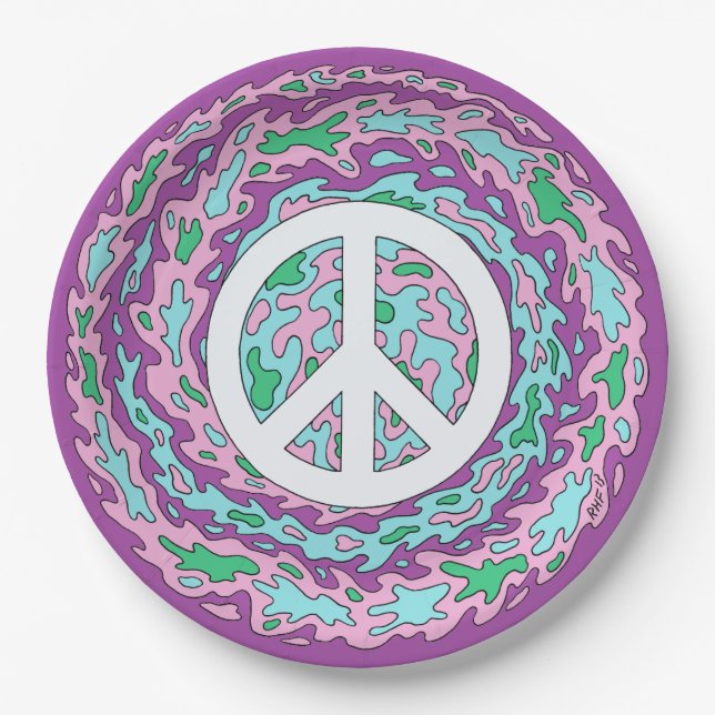 Psychedelic Peace Paper Plates (Front)