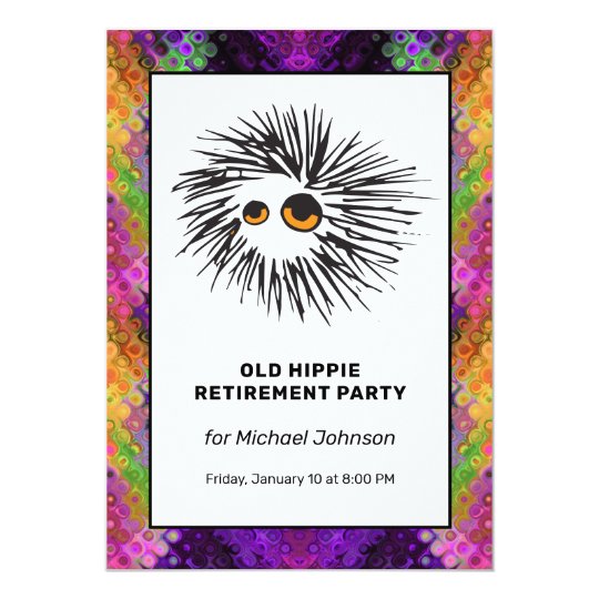 Psychedelic Peace Sign Hippie Retirement Party Invitation | Zazzle.com