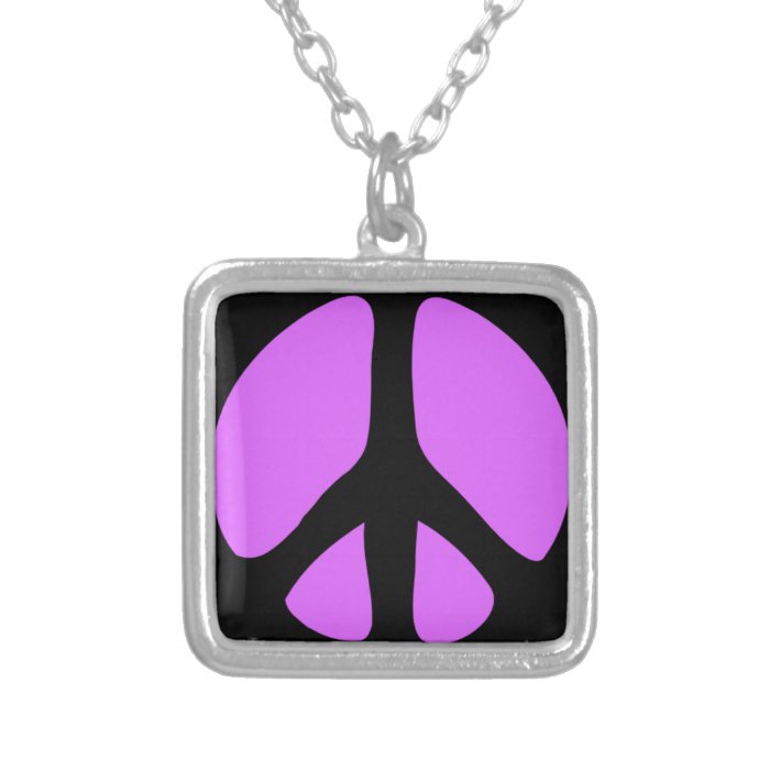 Psychedelic Peace Sign Personalized Necklace