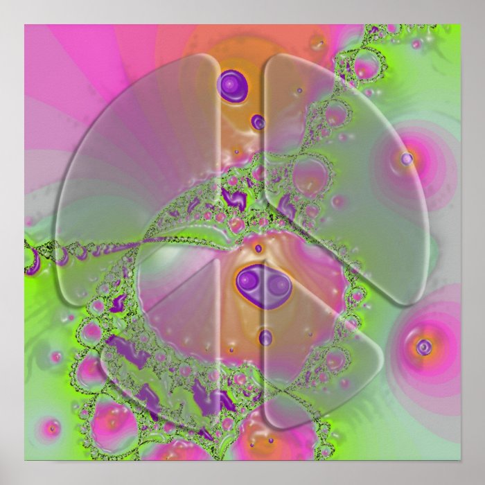 psychedelic peace sign poster