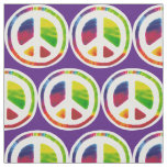 Psychedelic peace sign symbol fabric