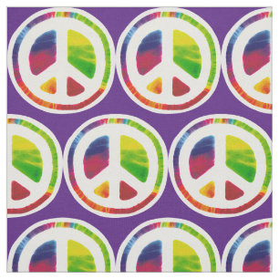 Psychedelic peace sign symbol fabric