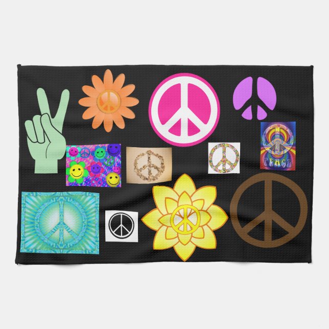 Psychedelic Peace Sign Towel (Horizontal)