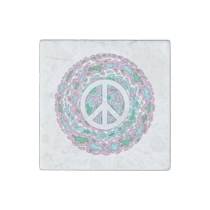 Psychedelic Peace Stone Magnet