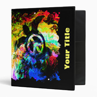 Psychedelic Peace Turtle Customizable Art Binder