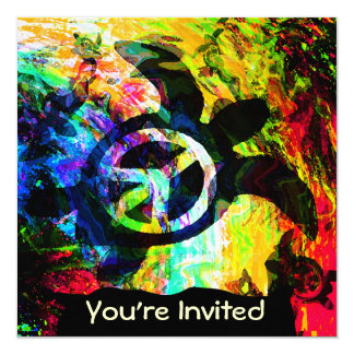 Psychedelic Peace Turtle Invitations
