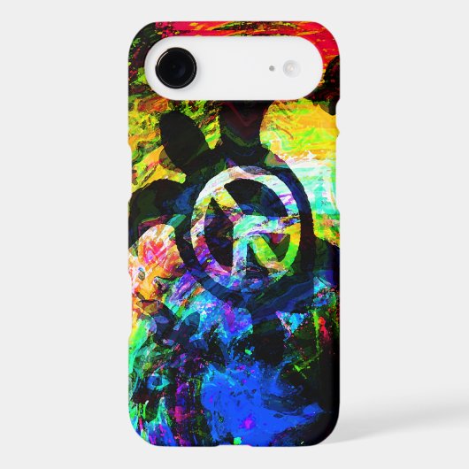 Psychedelic Peace Turtle iPhone Case (Back)