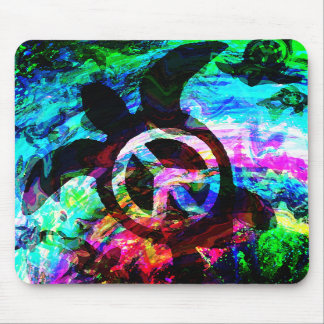 Psychedelic Peace Turtle Mousepad