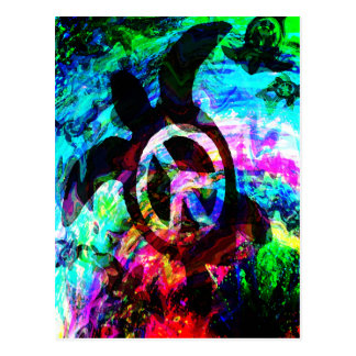 Psychedelic Peace Turtle Notes Card