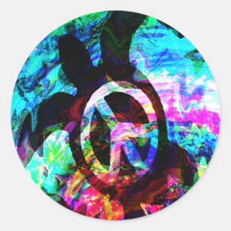 Psychedelic Peace Turtle Stickers