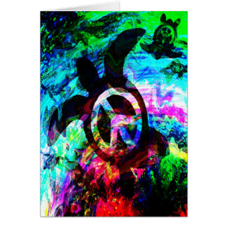 Psychedelic Peace Turtles Cards