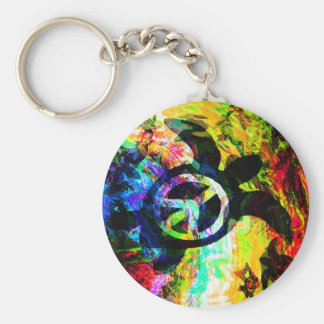 Psychedelic Peace Turtles Keychain