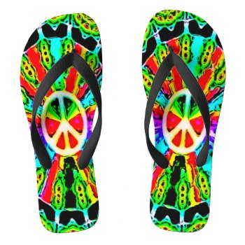 Psychedelic Peace Wheel Sandals by BOLO_DESIGNS at Zazzle