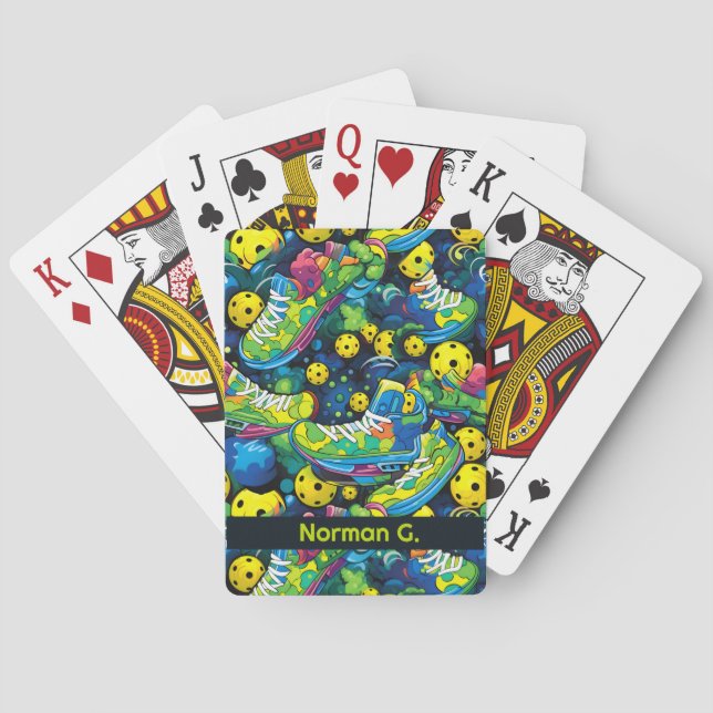 Psychedelic pickleballs poker cards (Back)