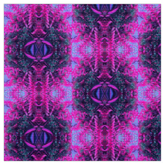 Psychedelic Pink and Purple Succulent Kaleidoscope Fabric