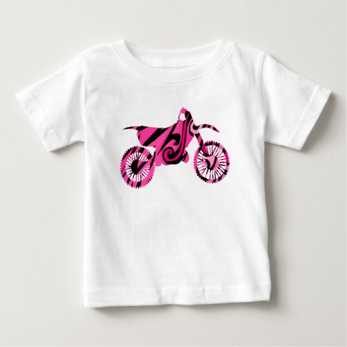 Psychedelic Pink Dirt Bike Baby T_Shirt