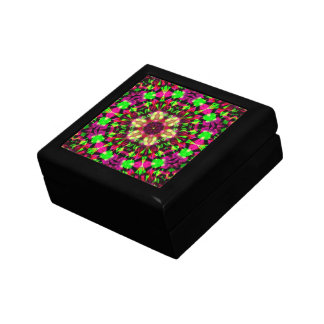 Psychedelic Pink+Green Geometric Keepsake Box