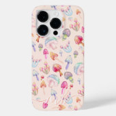 Psychedelic pink pastel mushrooms cute monogram Case-Mate iPhone case (Back)