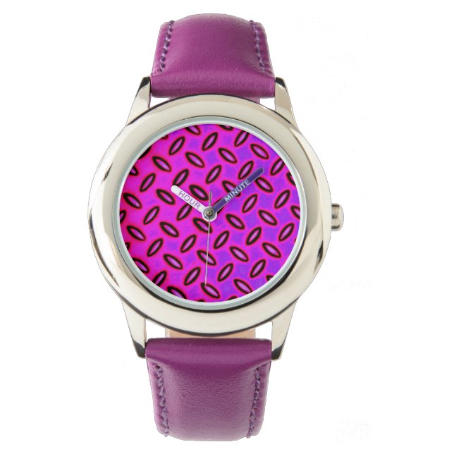 Psychedelic Pink Patterned Watch (Front)