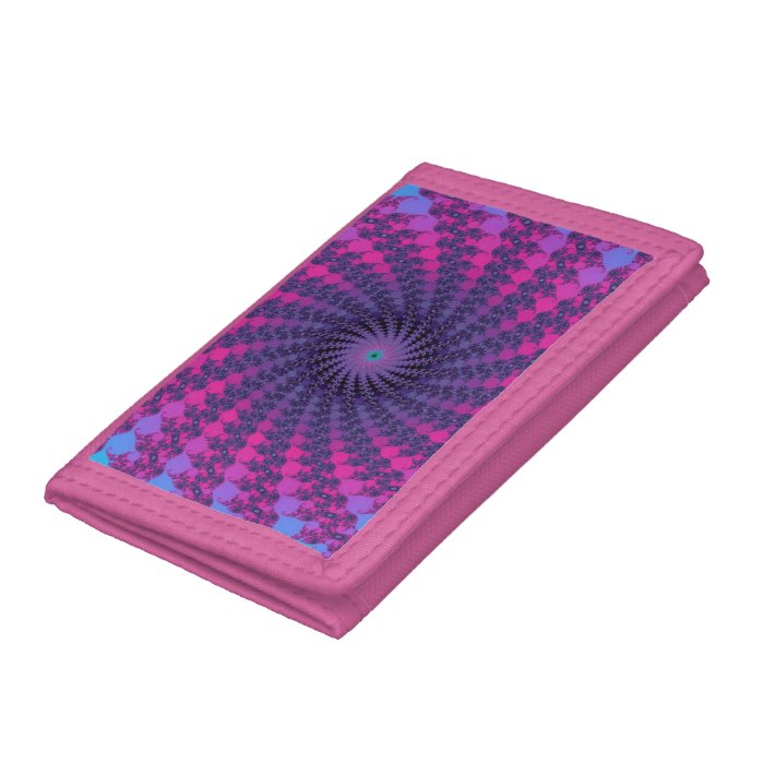 Psychedelic Pink Purple Star Fractal Design Wallet