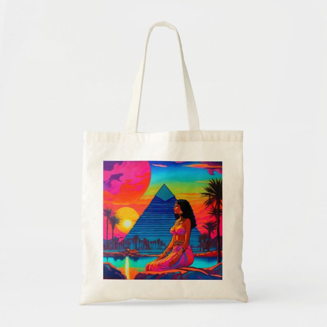 Psychedelic Pink Pyramid Princess Tote Bag (Front)