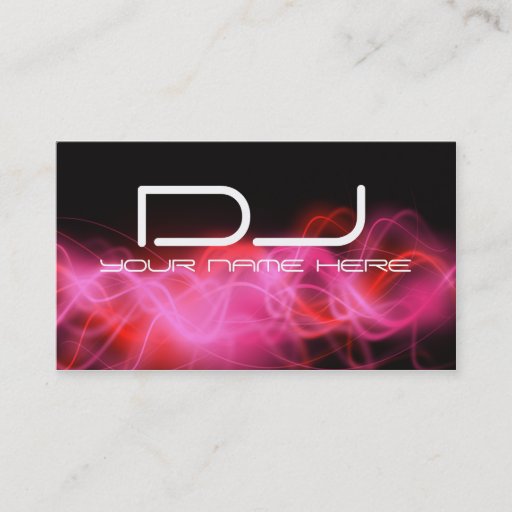 Customizable Psychedelic Pink Wave DJ Business Cards