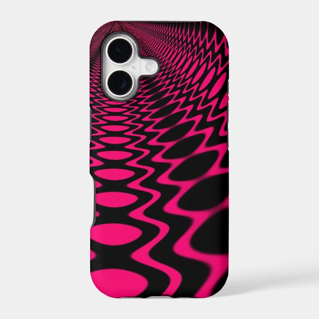 Psychedelic Pink Waves Iphone Case (Back)