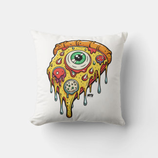 Psychedelic Pizza Throw Pillow