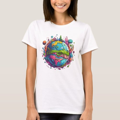 Psychedelic planet T_Shirt