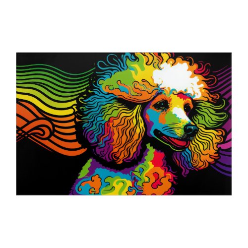 Psychedelic Poodle Dog Art