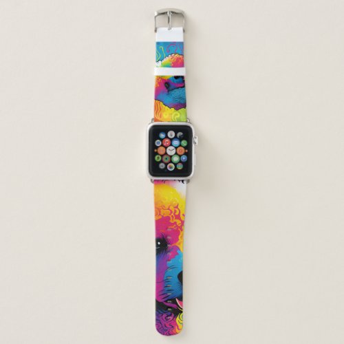 Psychedelic Poodle Dog Design Apple Watch Band