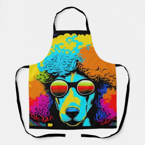 Psychedelic Poodle Dog Design Apron