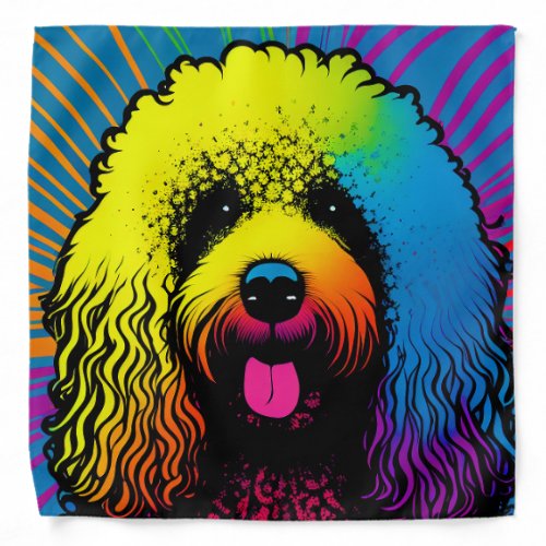 Psychedelic Poodle Dog Design Bandana