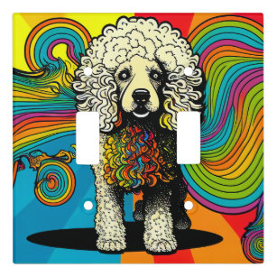 Psychedelic Poodle Dog Design Light Switch Cover