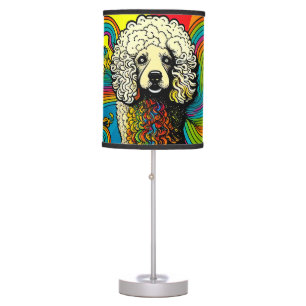 Psychedelic Poodle Dog Design Table Lamp