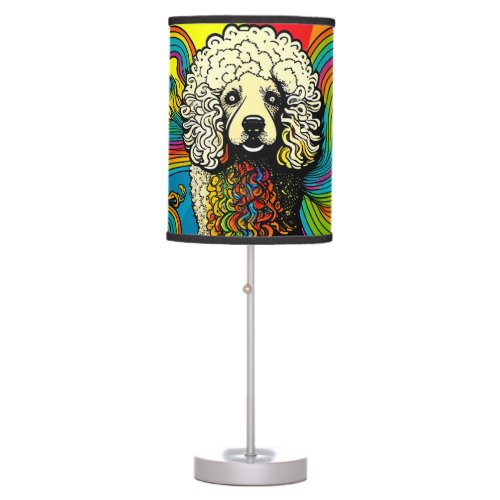 Psychedelic Poodle Dog Design Table Lamp