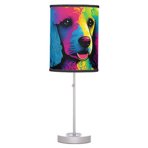 Psychedelic Poodle Dog Design Table Lamp