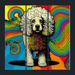 Psychedelic Poodle Dog Design Triptych<br><div class="desc">Psychedelic art often features vibrant,  kaleidoscopic patterns,  distorted shapes and forms,  and otherworldly landscapes. It can be seen as a form of visual exploration of the inner workings of the human mind,  as well as a celebration of the beauty and complexity of the natural world.</div>