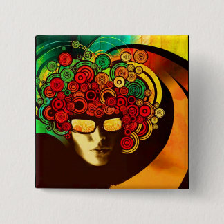 psychedelic pop art pinback button
