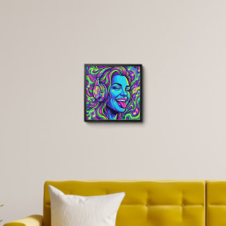 Psychedelic Pop Girl Peel And Stick Photo Tile