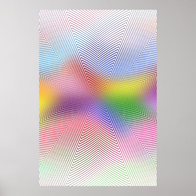 Psychedelic Poster: Abstract Color Waves Poster (Front)
