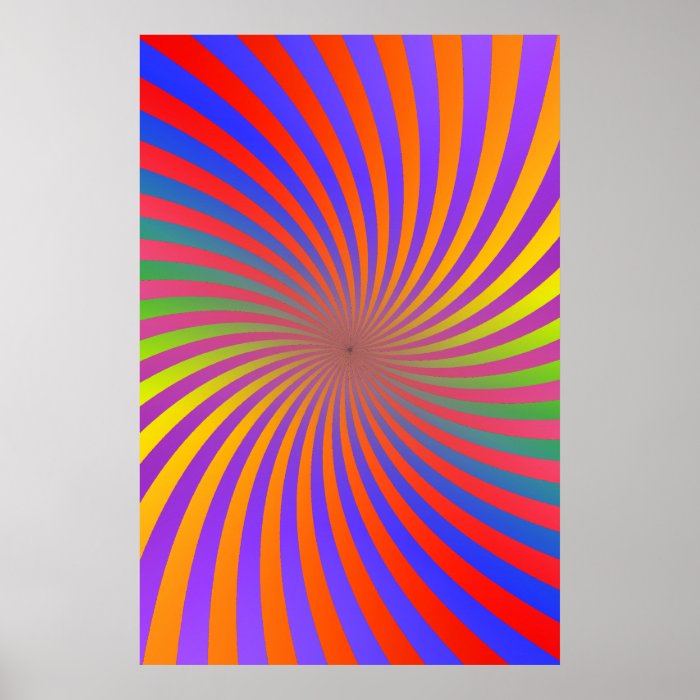 Psychedelic Poster Rainbow Spiral