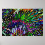 Psychedelic Poster-rainbow tie dye jungle print