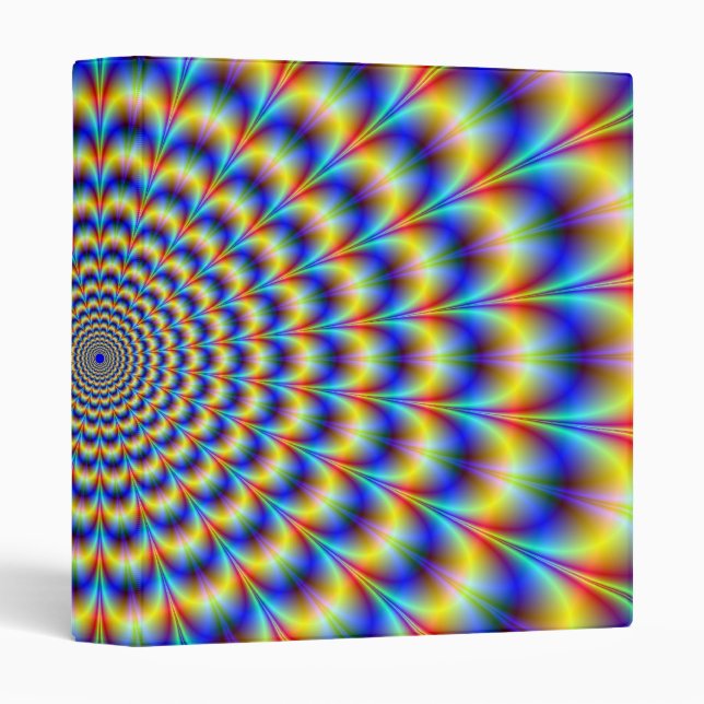 Psychedelic Pulse in Blue and Yellow  Binder (Front/Spine)